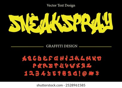 SneakSpray Graffiti Font vector text design, Perfect For logo designing, graffiti art, vector illustration, typography, wall art, and Other projects. SHOTLISTseason. 