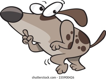 Sneaky Cartoon Dog Tiptoeing