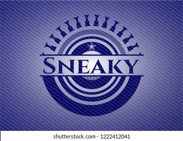 Sneaky emblem with denim texture