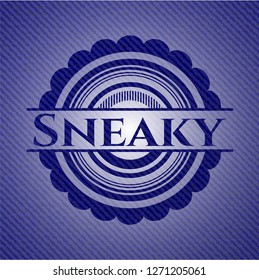Sneaky emblem with jean background
