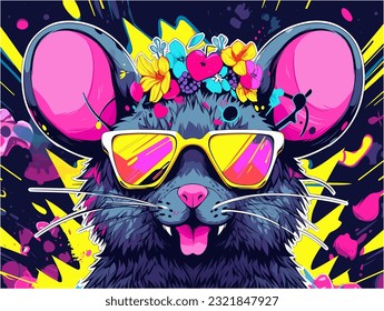 a sneaky mouse peering out wearing dark sunglasses