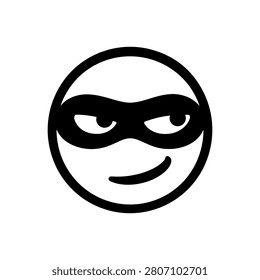 Sneaky Ninja Mask Icon Icon Isolated On White Background
