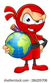 Sneaky Red Ninja Character