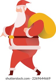 Sneaky Santa Christmas Elements UI Banner Illustration Vector EPS