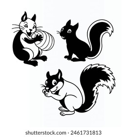 Sneaky Squirrel Silhouette design vector art