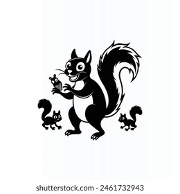 Sneaky Squirrel Silhouette design vector art