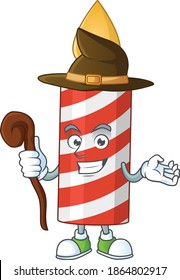 sneaky and tricky Witch candle cartoon drawing concept. Vector illustration
