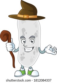 sneaky and tricky Witch gemmatimonadetes cartoon drawing concept. Vector illustration