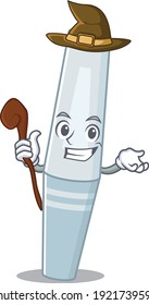 sneaky witch mascara cartoon character design style. Vector illustration