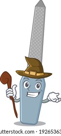 sneaky witch nail file cartoon character design. Vector illustration