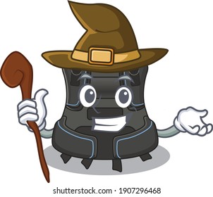 sneaky witch scuba buoyancy compensator cartoon character design