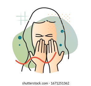 Sneeze - Common Cold and Flu - Icon as EPS 10 File