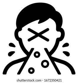 Sneeze, Cough, Droplet Transmission Vector Icon Illustration ( Orona Virus / Covid-19 / Flu Prevention )