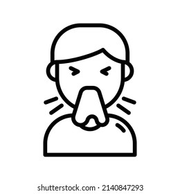 Sneeze Icon Line Art Style Design Stock Vector (Royalty Free ...