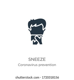 Sneeze icon vector. Trendy flat sneeze icon from Coronavirus Prevention collection isolated on white background. Vector illustration can be used for web and mobile graphic design, logo, eps10