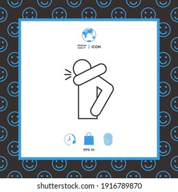 Sneeze into elbow - infographic, icon. Element for your design