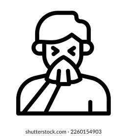 gráfico vectorial de ilustración de icono de línea de estornudo
