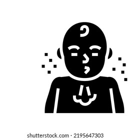 sneeze reflex glyph icon vector. sneeze reflex sign. isolated symbol illustration