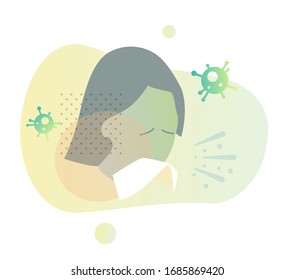 Sneeze - Use Tissue while Sneezing  - Icon as EPS 10 File
