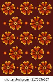 Sneezeweed flowers flat vector wallpaper. Cute sneezeweed flowers cartoon vector wallpaper for graphic design, illustration, and decorative element