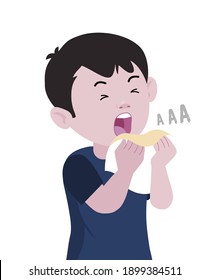 Sneezing Boy Concept Vector Illustration. A Boy Sneezing In Handkerchief. Sick Boy Sneeze. Season Allergy. Covid Symptoms 