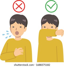 Sneezing, cough manners vector illustration