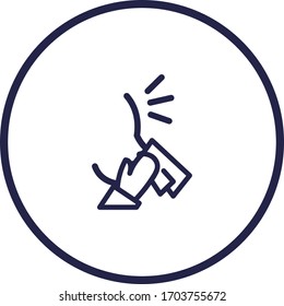 Sneezing dark colored vector line icon