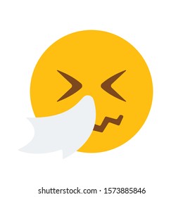 Sneezing face emoji vector symbol emoticon