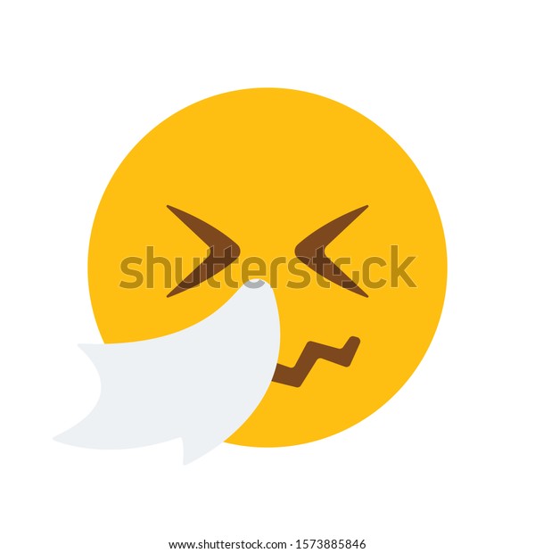 Sneezing Face Emoji Vector Symbol Emoticon Stock Vector (Royalty Free