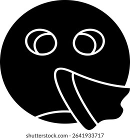 Sneezing Face Glyph Vector Icon Design