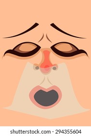 sneezing face illustration 