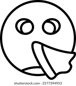 Sneezing Face Line Vector Icon Design