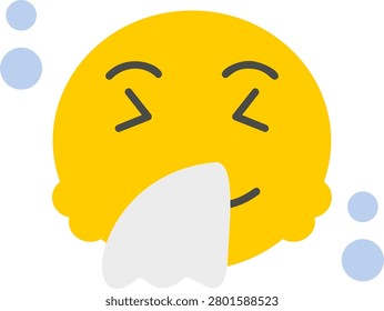 Sneezing Flat Style Icon Design