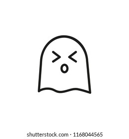Sneezing ghost line icon. Suffering, tired, weary. Halloween concept. Vector illustration can be used for topics like negative emotion, boo, frightening