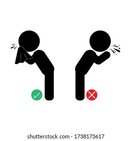Sneezing with a good protection system that affects the spread of germs and viruses. Vector Illustration Design