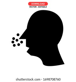 sneezing icon or logo isolated sign symbol vector illustration - high quality black style vector icons
