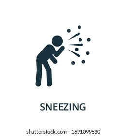 Sneezing icon. Simple illustration from coronavirus collection. Creative Sneezing icon for web design, templates, infographics and more.