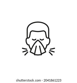 Sneezing icon in vector. Logotype