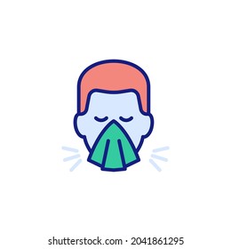 Sneezing icon in vector. Logotype