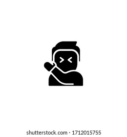 sneezing icon. sneezing vector on gray background