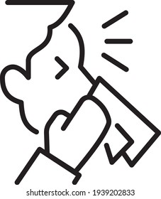 Sneezing line icon - vector