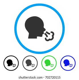 Sneezing rounded icon. Vector illustration style is a flat iconic symbol inside a circle, black, grey, blue, green versions. Designed for web and software interfaces.