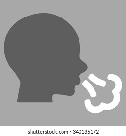 Sneezing vector icon. Style is bicolor flat symbol, dark gray and white colors, rounded angles, silver background.