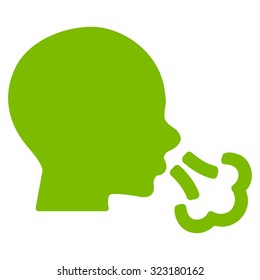 Sneezing vector icon. Style is flat symbol, eco green color, rounded angles, white background.