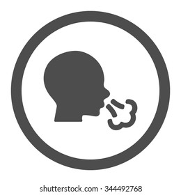 Sneezing vector icon. Style is flat rounded symbol, gray color, rounded angles, white background.