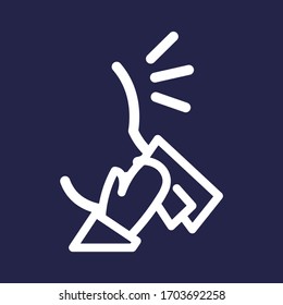 Icono de línea vectorial de color blanco con fondo oscuro