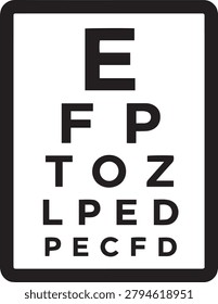 Snell en Eye Chart Vision Test Ophthalmology Icon