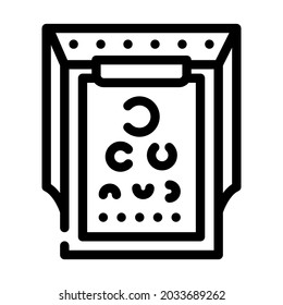 Synchelle Tischophthalmologie Linie Symbol Vektorgrafik. Tafelophthalmologie-Schild. isoliertes Kontursymbol