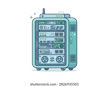 SNG 930 Portable Network Server Rack Illustration for Satellite News Gathering