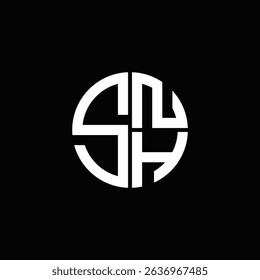 SNH logo SNH icon SNH monogram SNH letter minimalist Circle flat Unique modern abstract logo design.
